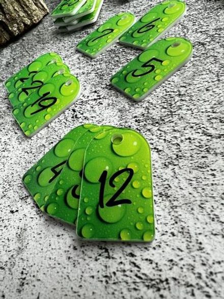 Номерки для ключей акрил 3х5 см