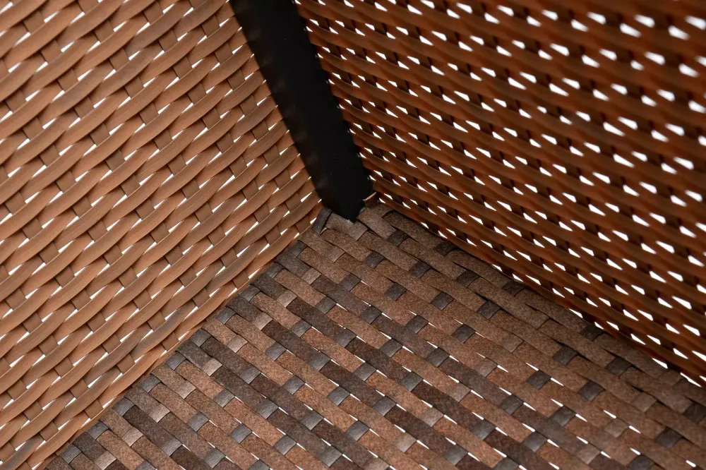 "Лунго" кашпо для цветов большое плетеное из искусственного ротанга, цвет коричневый