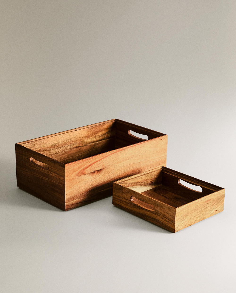 Zara Home Коробка для хранения из дерева, цвет бежевый, 20 см