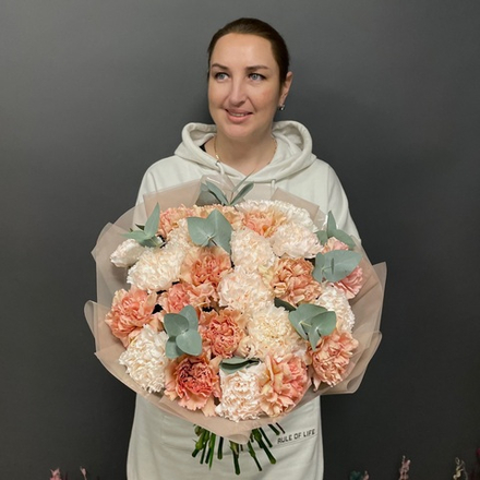 Купить Букет цветов «Карамельный капучино»