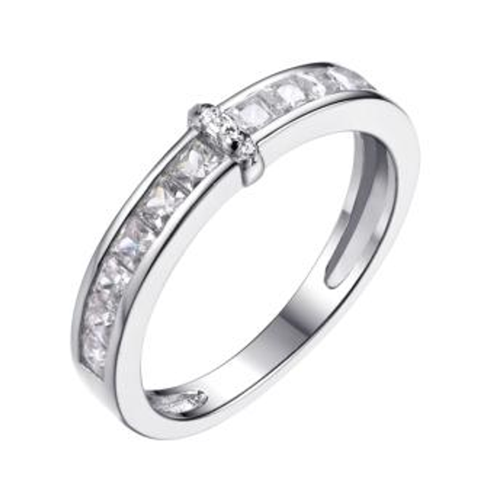 Кольцо из серебра с фианитами