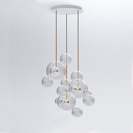 Pendant design lamp   Bolle by Giopato & Coombes (3 lampshade ,  round mount)
