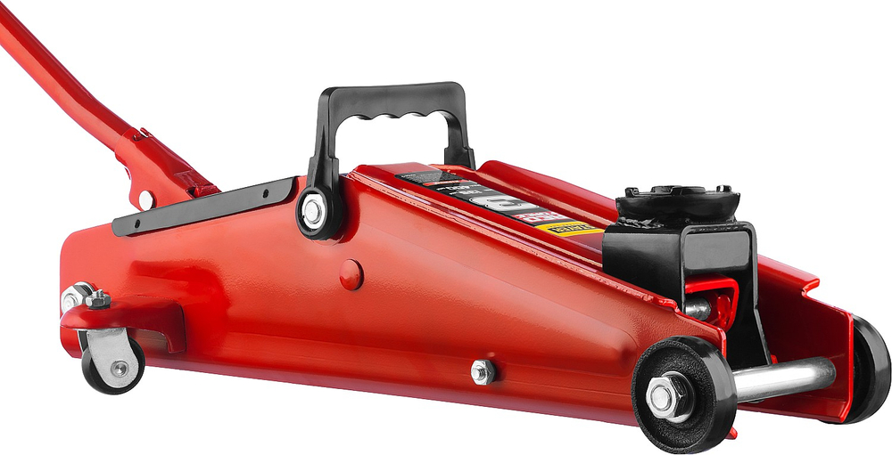 STAYER R-33 RED FORCE, 3 т, 135 - 400 мм, подкатной домкрат с увеличенным подъемом, Professional (43154-3)