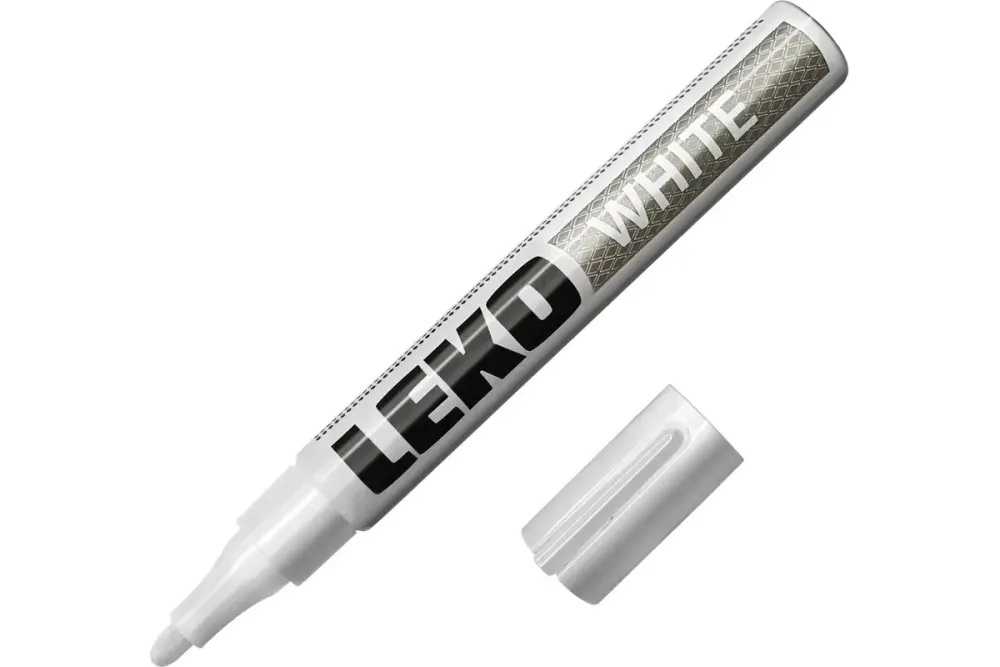 Маркер LEKON Standart с нитроэмалью, 4мм, белый, 011904