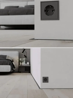 Алюминиевый микроплинтус(щелевой) DIELE черный/мат ПО-189 16мм 2,7м.+ комплект пружин 6 шт.