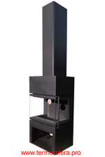 Камин МАДРИД на дровнике черный шамот подовый