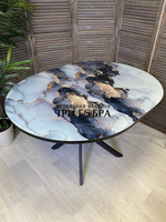 Стол круглый стеклянный "Смола"