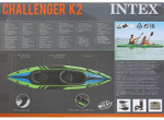 Надувной двухместный каяк Intex Challenger К2 Intex 68306, 351 х 76 см