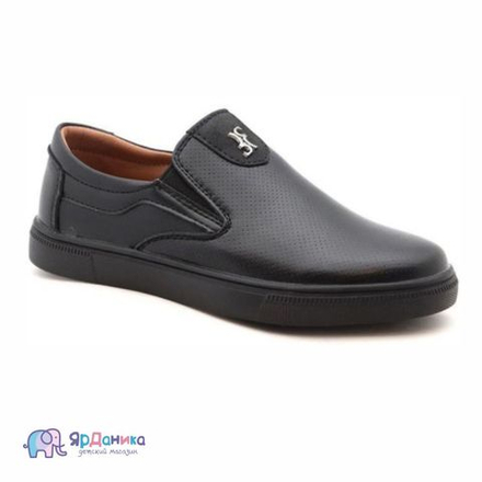 Школьные туфли Olipas  черные с перфорацией A13-1