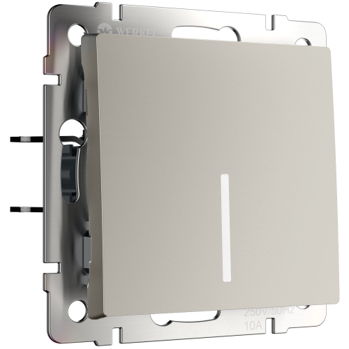 Выключатель одноклавишный с подсветкой (дымчатый) W1210104