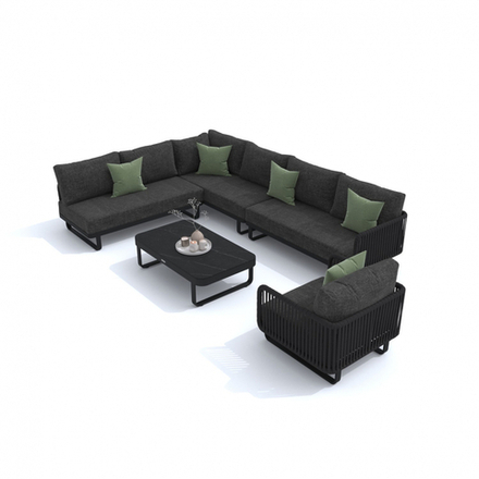 Лаунж зона угловая Ideal Patio БЕЛЛИСА С модульная маренго