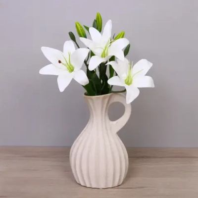 Искусственные цветы «Букет Лилий» 45см, цвет белый