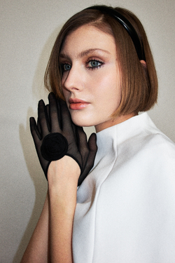 Перчатки укороченные с розой