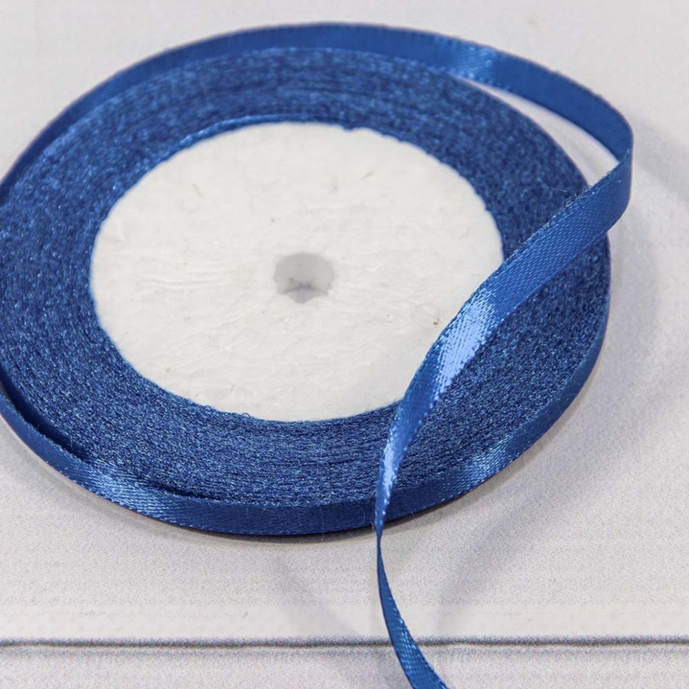 Лента Атласная 0,6см х 28м Сатин (Синий)