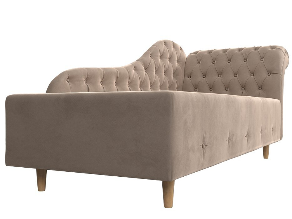 Кушетка Камерон правая, Бежевый, Велюр, 110090