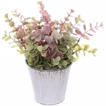 Искусственный цветок в кашпо белый