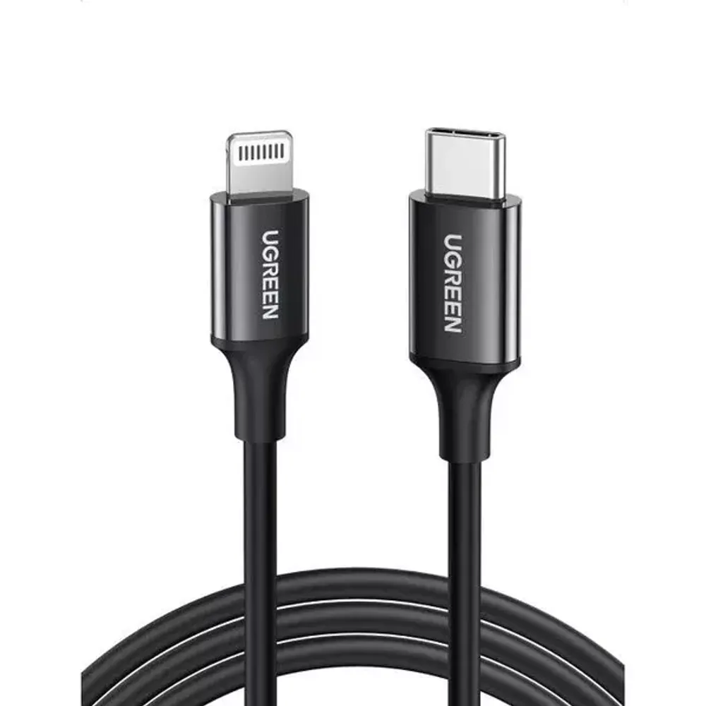 Кабель Ugreen US171 Lightning To Type-C 2.0 Male Cable Black 1M, 60751