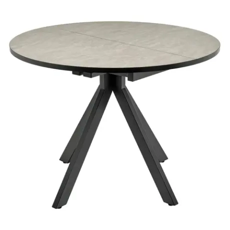Стол Bradex Home Rudolf круглый раскладной 100-130x100x75см, Бетон слюда, чёрный