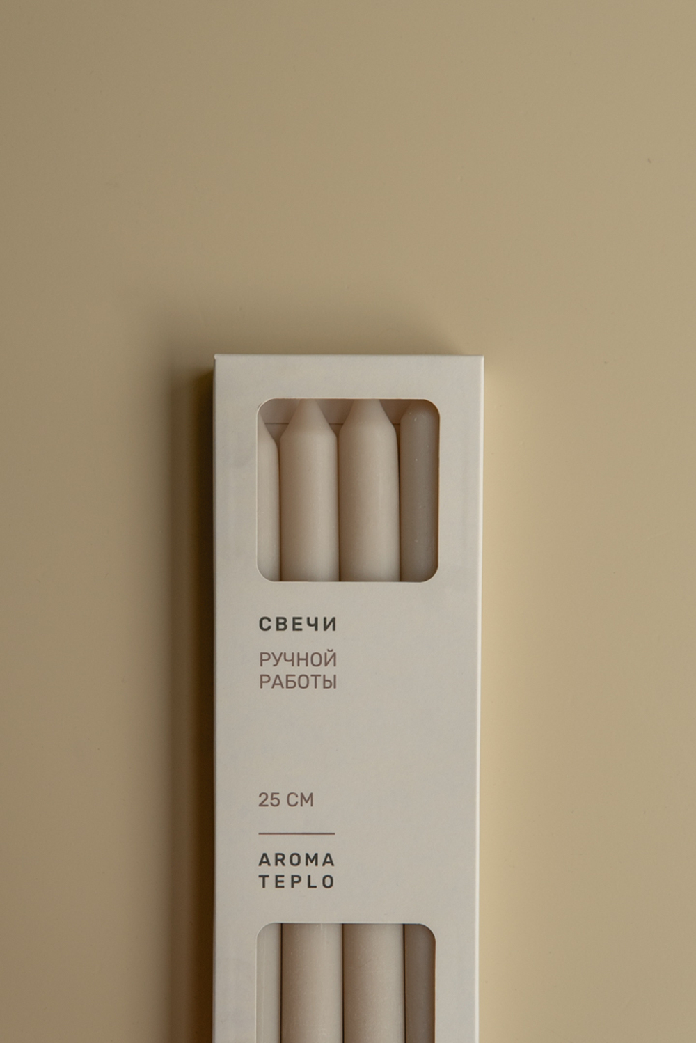 Свеча столовая КОЛОННА, набор 4 шт, 25 см / Aromateplo