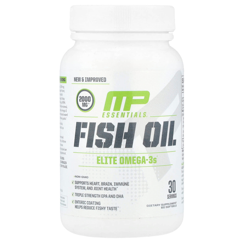 MusclePharm, Essentials®, рыбий жир, 60 капсул (1000 мг в 1 капсуле)