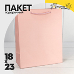 Пакет подарочный 18х23х10см "Фактура" (Розовый)