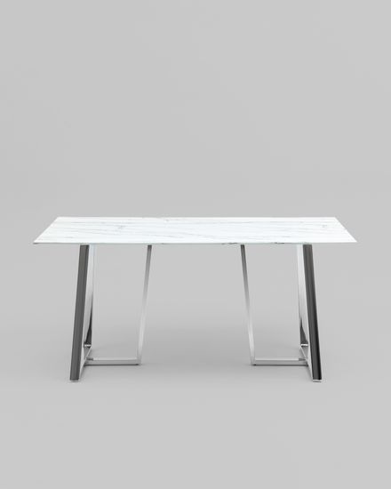 Стол обеденный Даллас 160*90 белый стеклянный