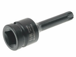 Головка-бита SPLINE глубокая ударная 1/2", M10 с отверстием ROCKFORCE RF-24807810T