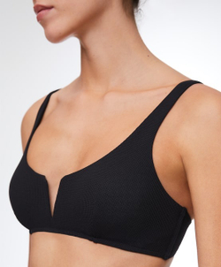 OYSHO Топ бикини халтер из ткани пике, черный