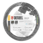 Шнур сетевой Energy Series, ПВС, 3 м, 3 x 1 мм, с неразборной вилкой, черный, Denzel