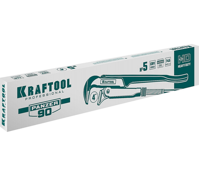 KRAFTOOL PANZER-90, №5, 4″, 745 мм, трубный ключ с прямыми губками (2734-40)