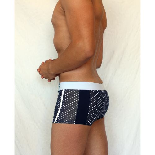 Мужские трусы боксеры темно-синие в горошек Boefje