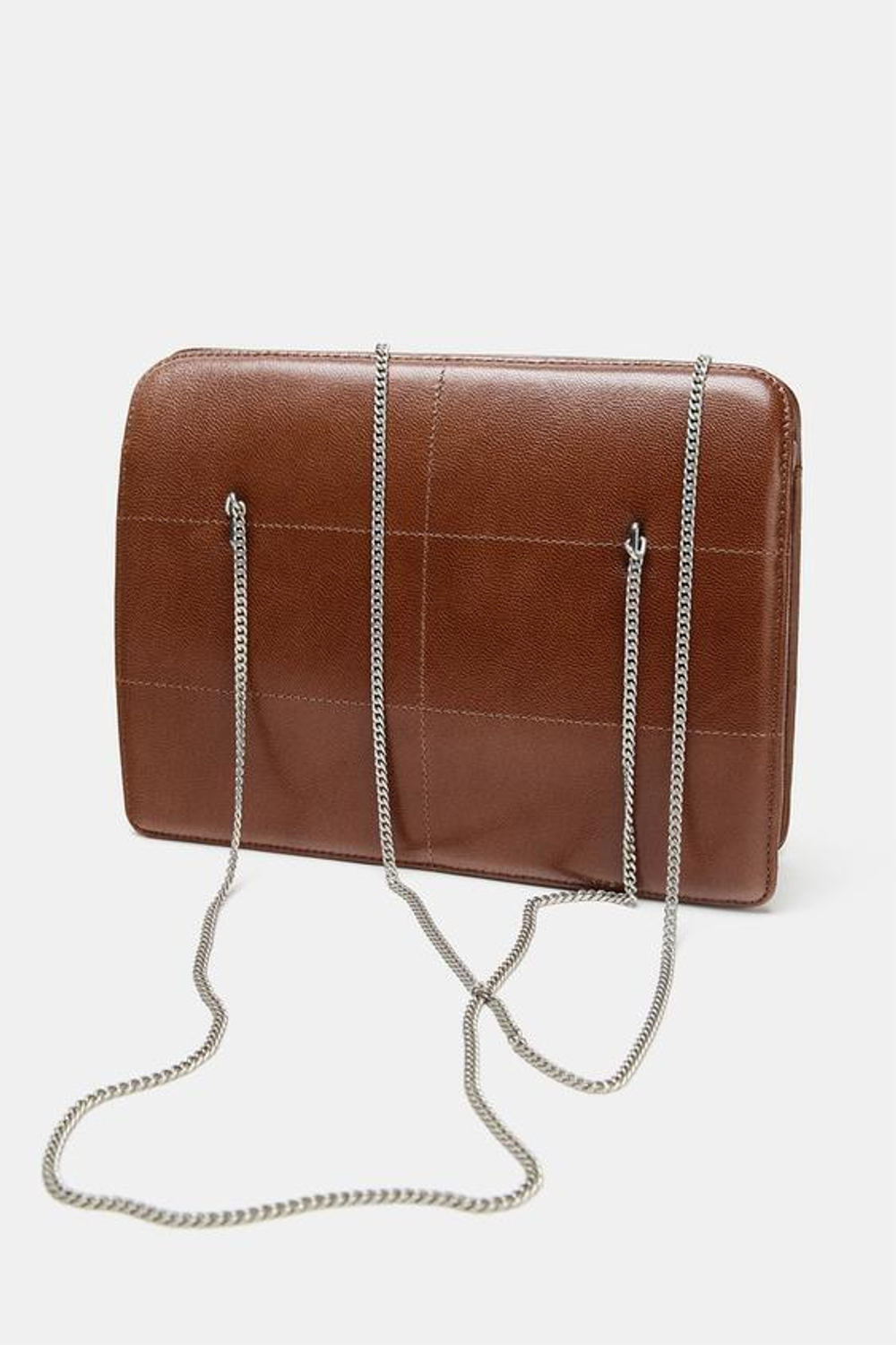 ZARA КОЖАНАЯ СУМКА С ПЛЕЧЕВЫМ РЕМНЕМ, ШОКОЛАДНЫЙ