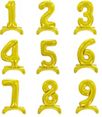 Воздушный шар 78 см «Цифра золотая», на подставке, надут воздухом