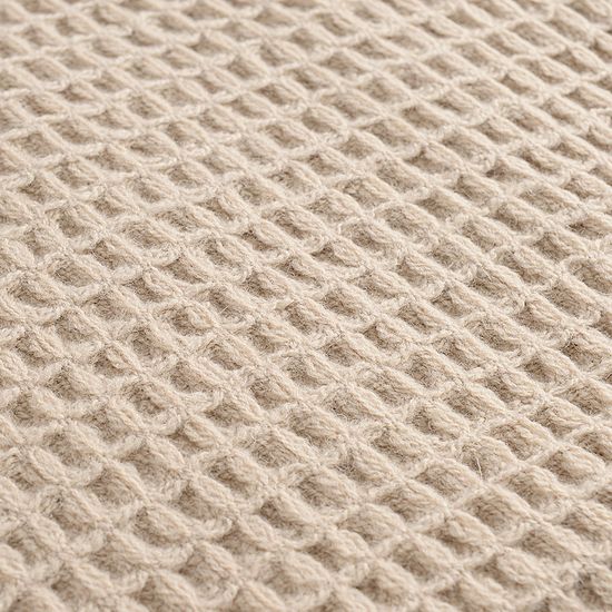 Плед из шерсти бежево-серого цвета из коллекции essential, 130х180 см