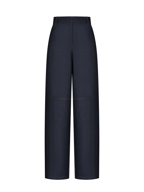 Брюки карго из денима с отстрочками