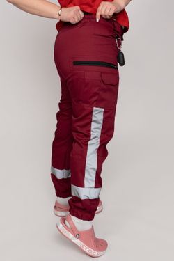 Брюки-джоггеры демисезонные женские Скорая помощь MedicLine цв. БОРДОВЫЙ