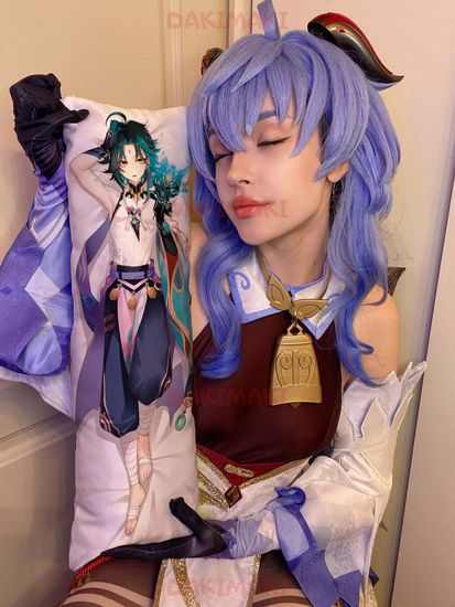 Мини дакимакура Сяо из Геншин Импакт | Genshin Impact арт. M0906, 60х20 см