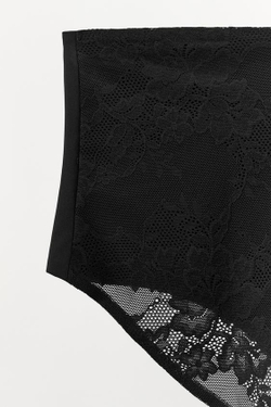 ZARA КОМБИНИРОВАННЫЕ КРУЖЕВНЫЕ ТРУСЫ BODY SHAPE, ЧЕРНЫЙ