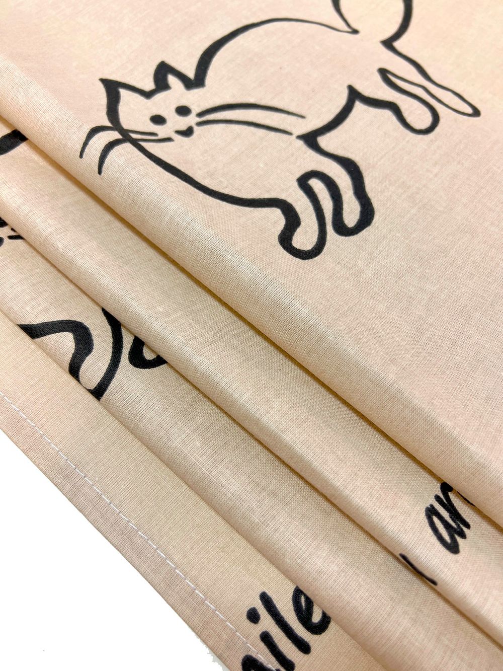 Наволочка комплект 2шт перкаль Сказка "Котики (беж)" 70x70 см на молнии