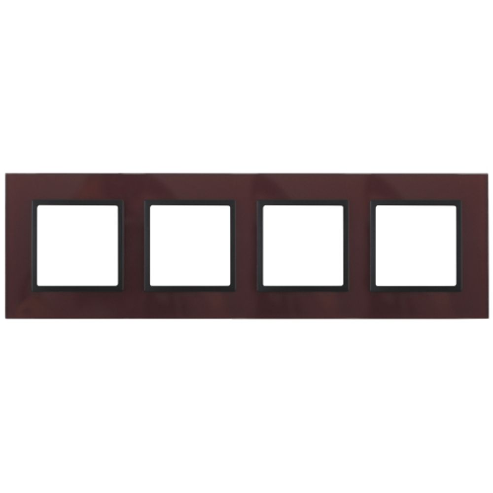 14-5104-25 ЭРА Рамка на 4 поста, стекло, Эра Elegance, бордо+антр