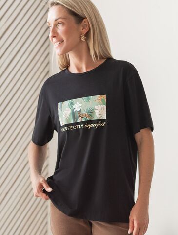 Футболка из премиального хлопка с авторским принтом  D49.089 (119996)