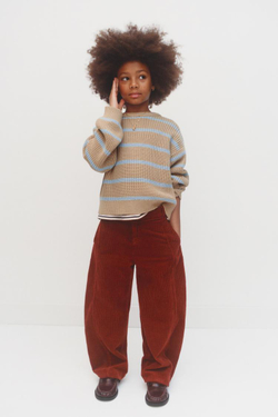 ZARA ВЕЛЬВЕТОВЫЕ БРЮКИ BARREL, ЧЕРЕПИЧНЫЙ