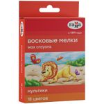 Мелки восковые 18цв. Гамма Мультики, картон. уп.