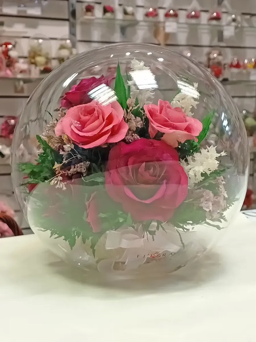 натуральные розы в стекле, вакуум