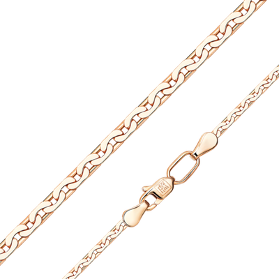 Цепь из красного золота с алмазной гранью (плетение «Якорное плоское»)