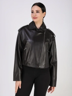 Кожаная куртка демисезонная косуха оверсайз