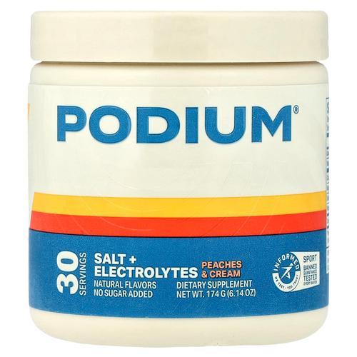 Podium Nutrition, соль и электролиты, персики и сливки, 174 г (6,14 унции)