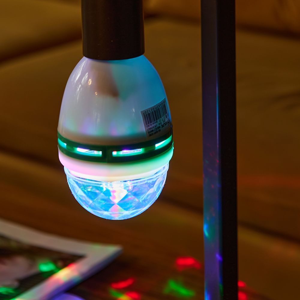 Светодиодный светильник-проектор ULI-Q301. Серия DISCO. многоцветный. ТМ VOLPE. Работа от сети 220В. Для установки в электропатрон Е27. Цвет корпуса белый.