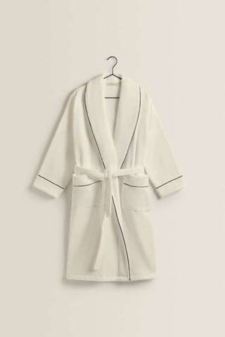 ZARA HOME ХАЛАТ ИЗ ХЛОПКА,  БЕЛЫЙ