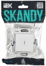 SKANDY Выключатель 1-клавишный проходной с индикацией 10А SK-V08W арктический белый IEK